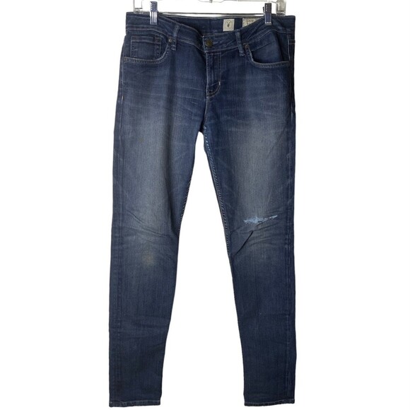 All saints Jacks Place Womens Size 30/32 Skinny Jeans Distressed Medium Wash - Picture 1 of 14
